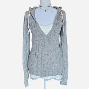 VTG 2000s Hollister Grey Sweater Hoodie